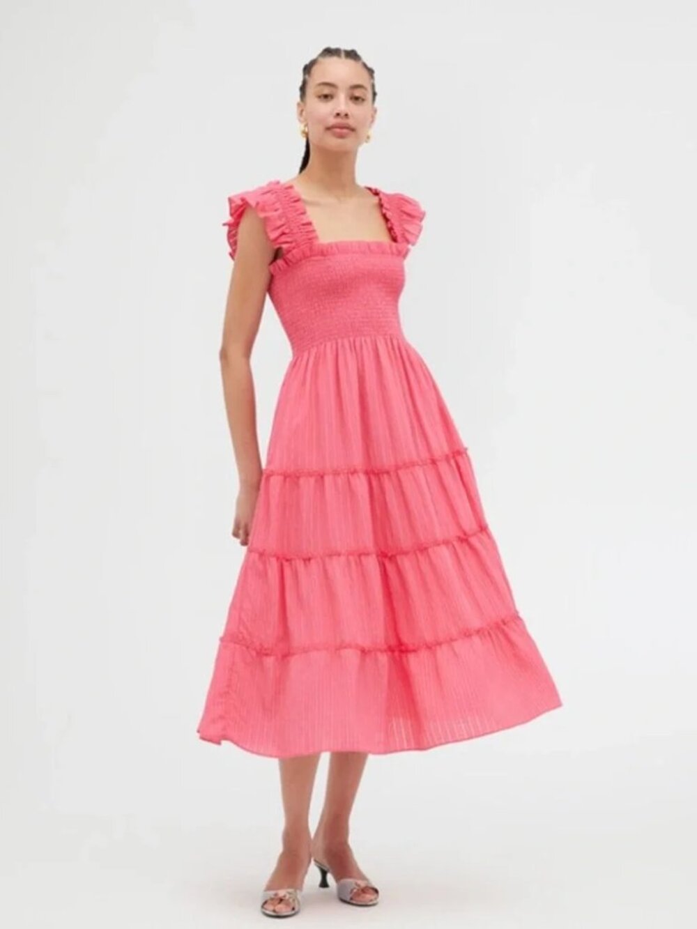 Hill House The Ellie Nap Dress in Watermelon Seersucker Size Medium